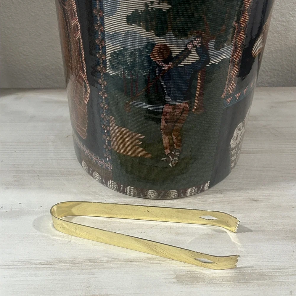 Kraftware- Vintage Golf Scene Ice Bucket with Handle